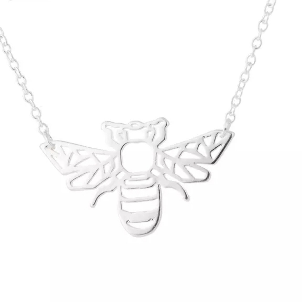 HOST PICK Trendy Origami Bee Necklace Silver - Picture 2 of 8